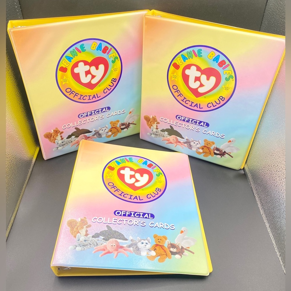 Authentic 1998 TY Beanie Babies Official Club Collector Cards Binder - Lot Of 3